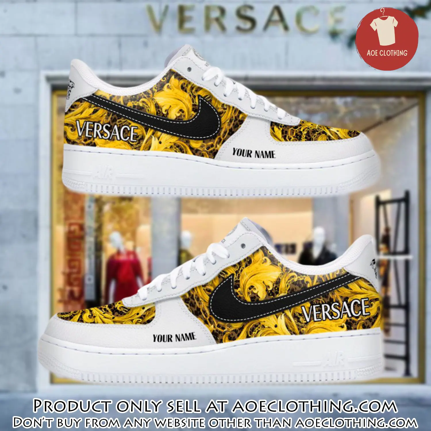 Personalized versace luxury air force 1 sneakers limited af1 shoes oaf1018 aoe0418665